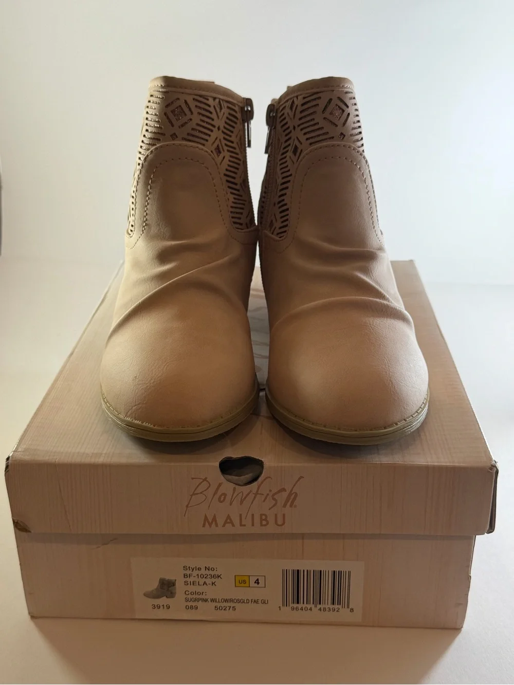 Blowfish Blush Laser-Cut Ankle Booties